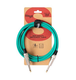 Stagg NEW Stagg SGC3DL Instrument Cable - Green - 10'