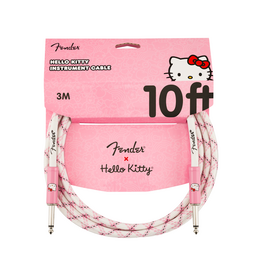Fender NEW Fender x Hello Kitty Woven Cable - White/Pink - 10'
