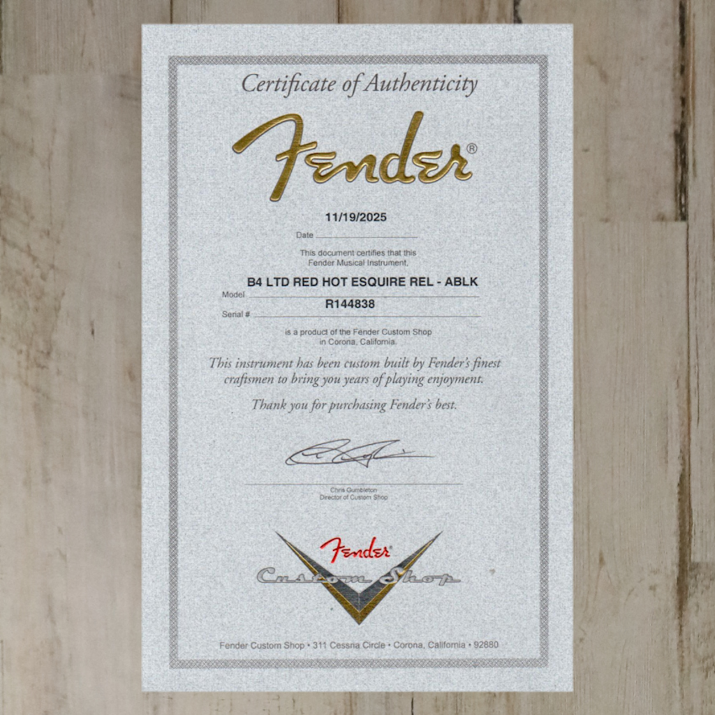 Fender NEW Fender Custom Shop Limited Edition Red Hot Esquire Relic - Aged Black (838)