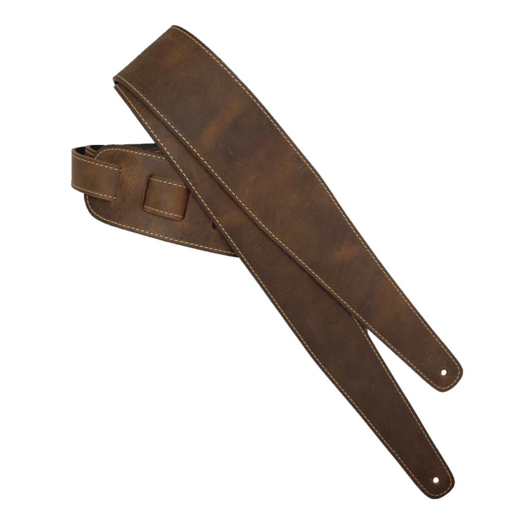 LM NEW LM Oil Tanned Leather Guitar Strap - Grey