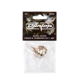Dunlop NEW Dunlop Nickel Silver Finger and Thumbpick Set - .020"