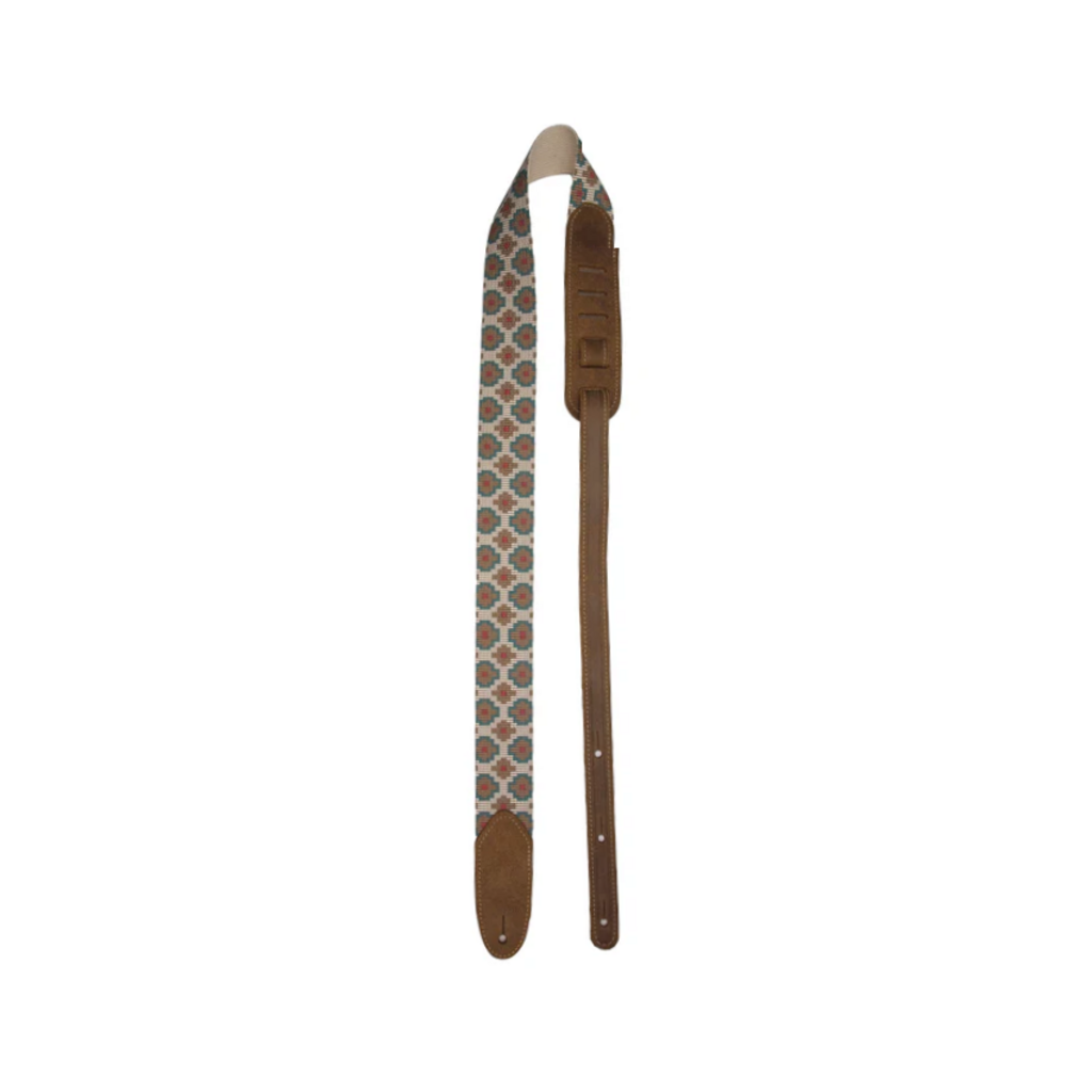 LM NEW LM SW30 Guitar Strap - Tan/Blue Pattern