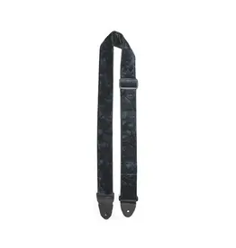 LM NEW LM Crushed Velvet Guitar Strap - Black