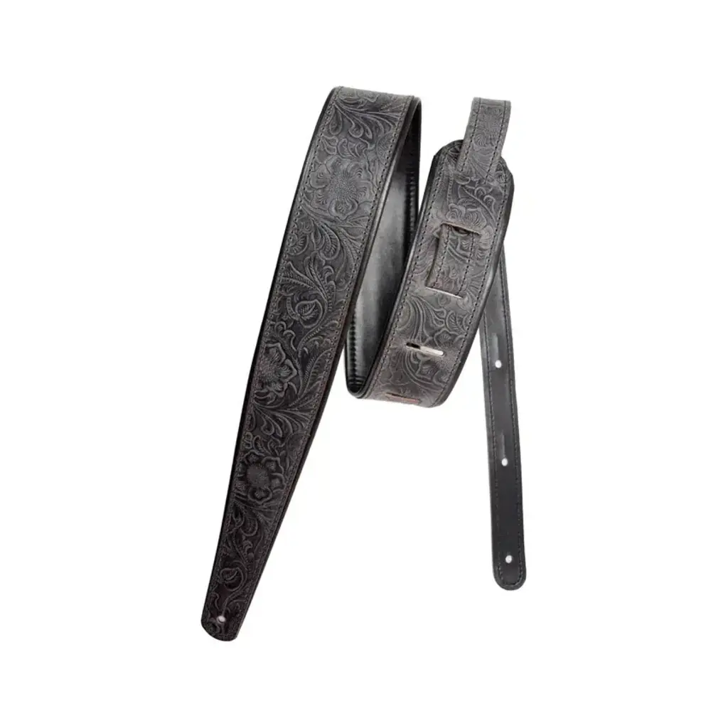 LM NEW LM Premier Guitar Strap - Western Tooled - Slate