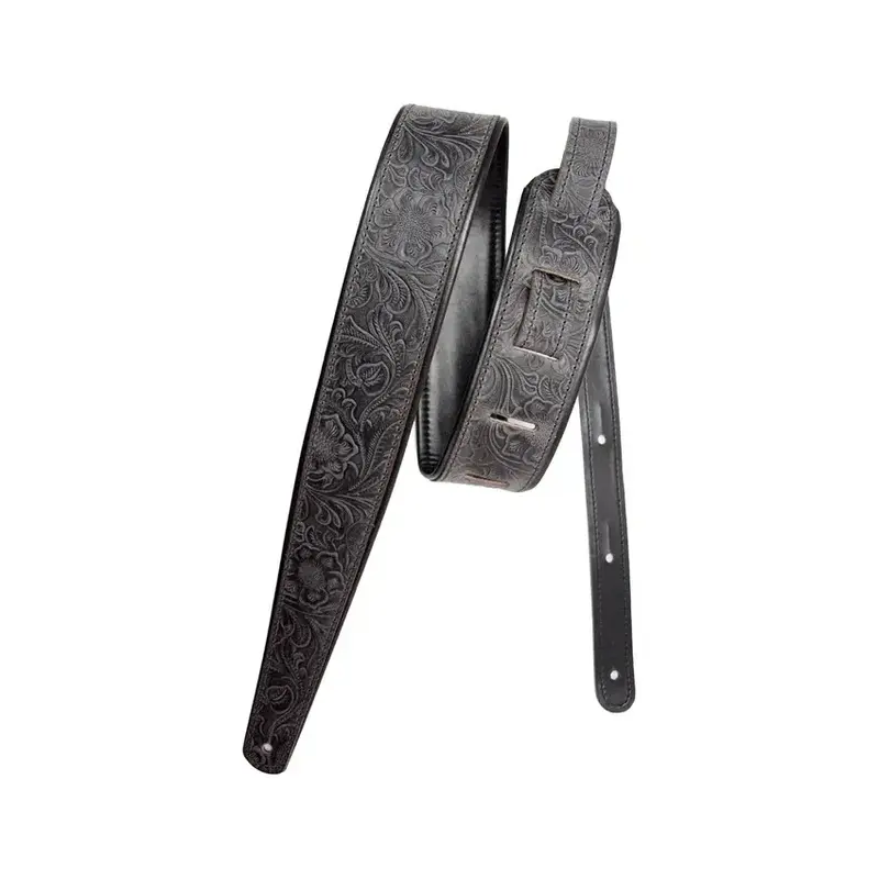 LM NEW LM Premier Guitar Strap - Western Tooled - Slate