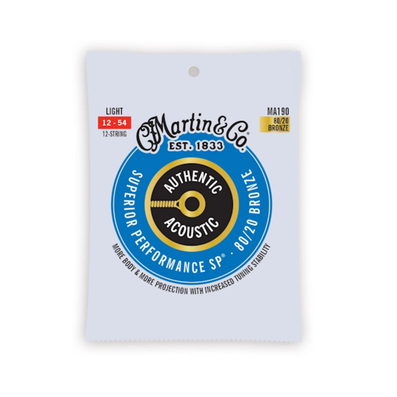 Martin NEW Martin Authentic Acoustic SP Guitar Strings - 80/20 Bronze - 12 String Light - .012-.054