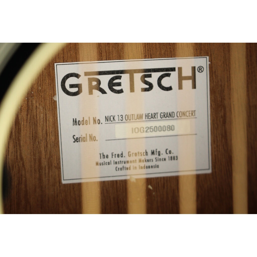Gretsch DEMO Gretsch Nick 13 Outlaw Heart Grand Concert - Black (080)
