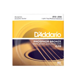 D'Addario NEW D'Addario EJ19 Phosphor Bronze Acoustic Strings - Light Top/Medium Bottom - .012-.056