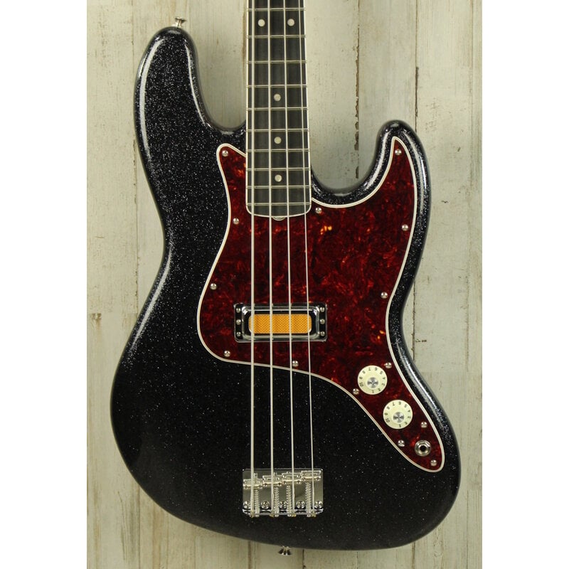 Fender DEMO Fender Limited Edition Gold Foil Jazz Bass - Black Sparkle (847)