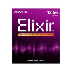 Elixir NEW Elixir Nanoweb Phosphor Bronze Acoustic Strings - Medium - .013-.056
