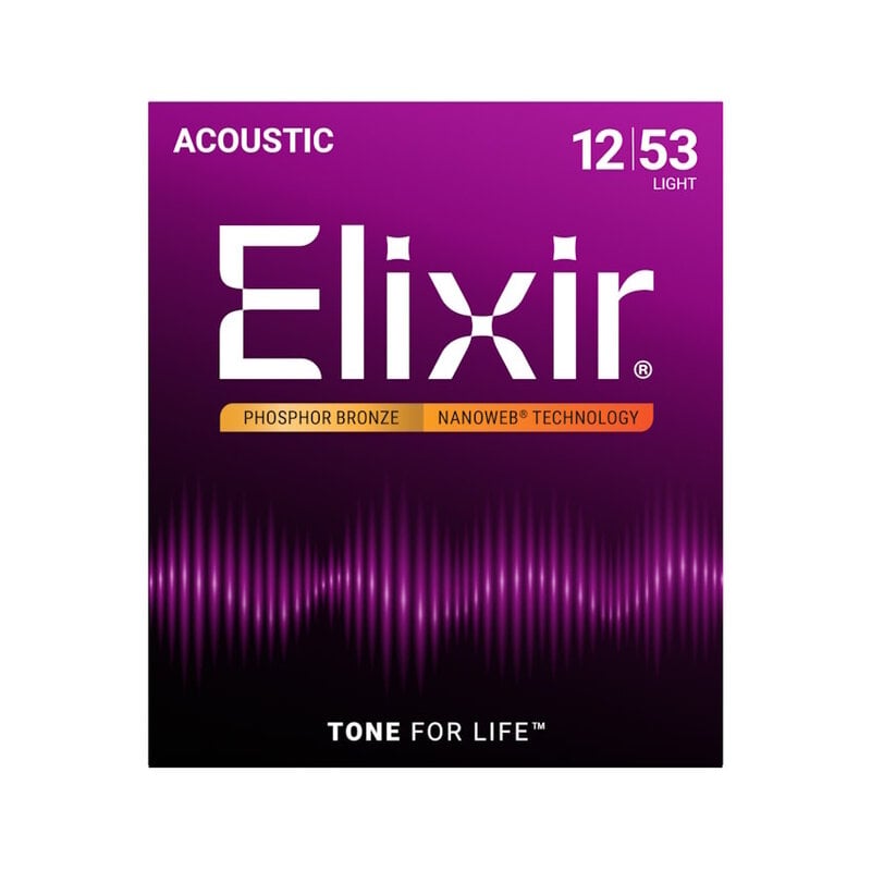 Elixir NEW Elixir Nanoweb Phosphor Bronze Acoustic Strings - Light - .012-.053