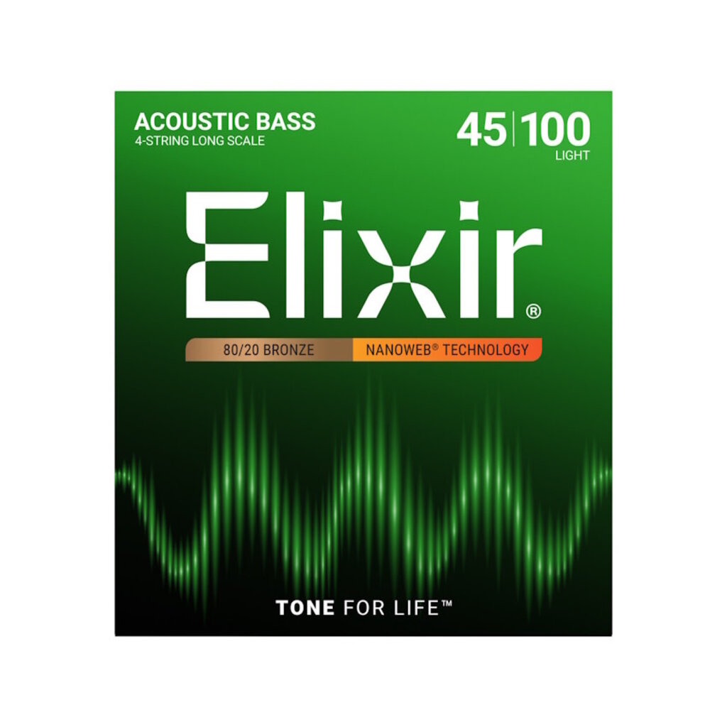 Elixir NEW Elixir Nanoweb 80/20 Acoustic Bass Strings - Light - .045-.100