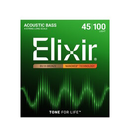 Elixir NEW Elixir Nanoweb 80/20 Acoustic Bass Strings - Light - .045-.100