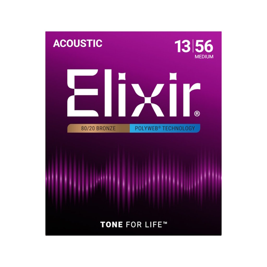 Elixir NEW Elixir Polyweb 80/20 Bronze Acoustic Strings - Medium - .013-.056