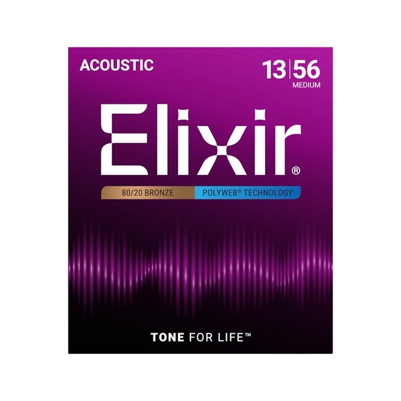 Elixir NEW Elixir Polyweb 80/20 Bronze Acoustic Strings - Medium - .013-.056