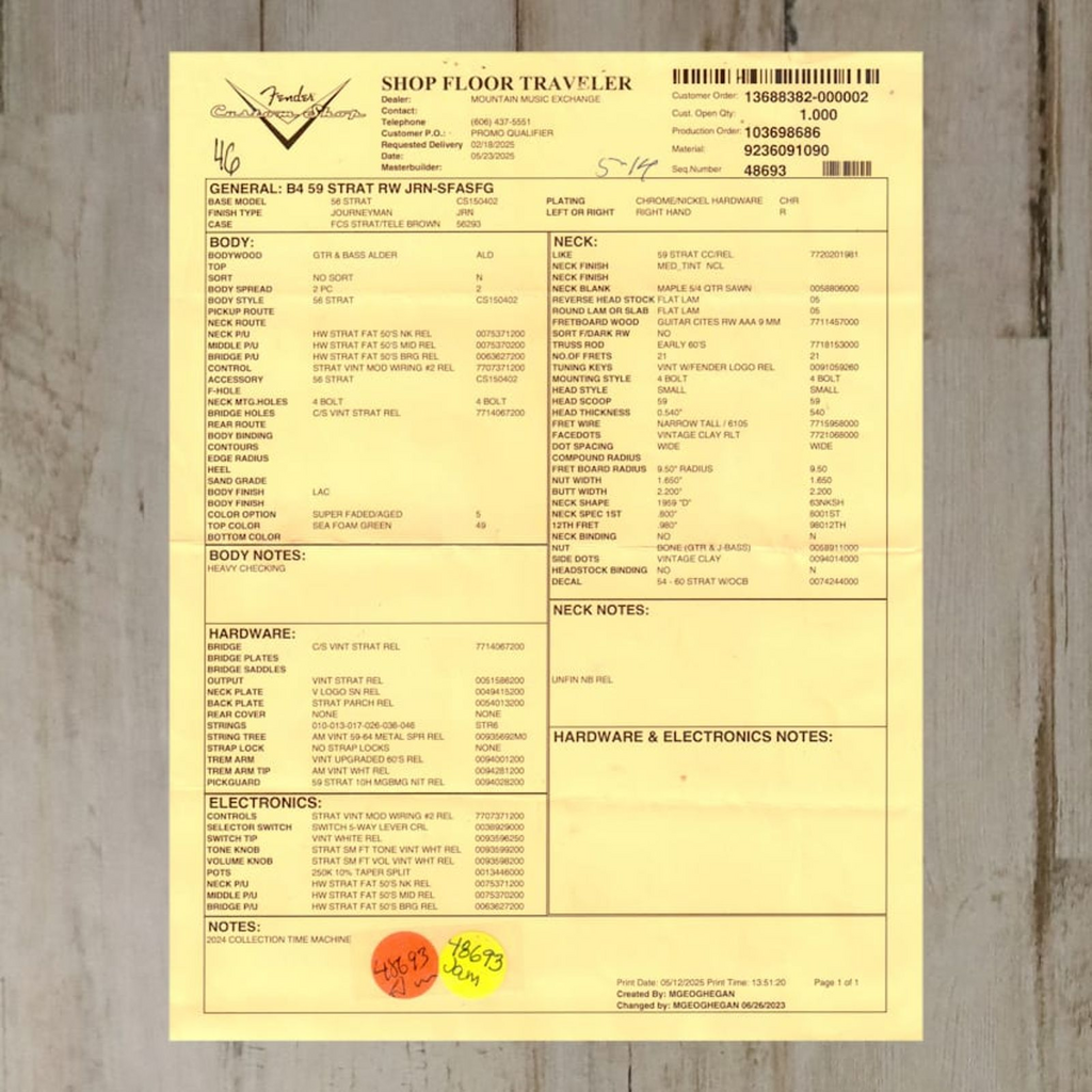 Fender USED Fender Custom Shop 1959 Stratocaster Journeyman Relic (414)