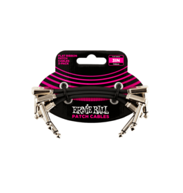 Ernie Ball NEW Ernie Ball Flat Ribbon Pedalboard Patch Cables - 3" - Pack of 3