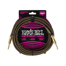 Ernie Ball NEW Ernie Ball Braided Cable - Straight/Straight - Pay Dirt - 18'