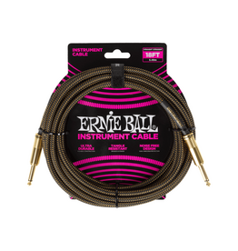 Ernie Ball NEW Ernie Ball Braided Cable - Straight/Straight - Pay Dirt - 18'