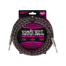 Ernie Ball NEW Ernie Ball Braided Cable - Straight/Straight - Purple Python - 18'