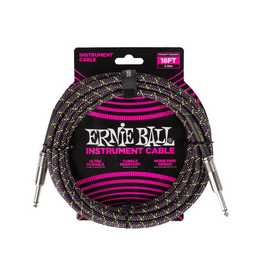 Ernie Ball NEW Ernie Ball Braided Cable - Straight/Straight - Purple Python - 18'