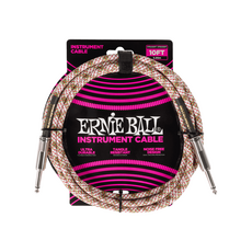 Ernie Ball NEW Ernie Ball Braided Cable - Straight/Straight - Emerald Argyle - 10'