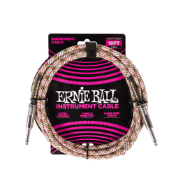 Ernie Ball NEW Ernie Ball Braided Cable - Straight/Straight - Emerald Argyle - 10'