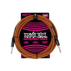 Ernie Ball NEW Ernie Ball Braided Cable - Straight/Straight - Pumpkin Pie - 10'