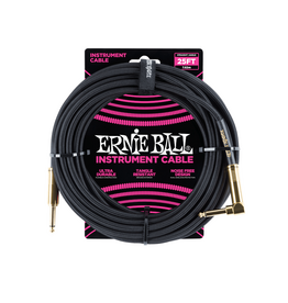 Ernie Ball NEW Ernie Ball Braided Cable - Straight/Angle - Black - 25'