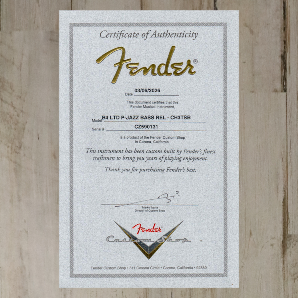 Fender DEMO 2026 Fender Custom Shop Limited Edition P-Jazz Bass Relic - Chocolate 3-Color Sunburst (131)