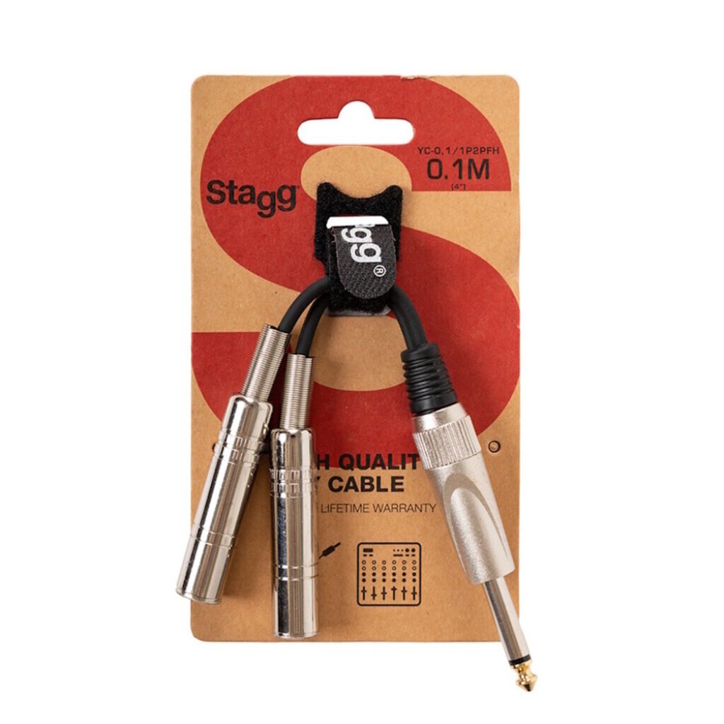 Stagg NEW Stagg Y-Adapter - 1x Male Mono Plug/2x Female 1/4" Jacks