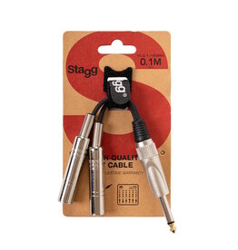 Stagg NEW Stagg Y-Adapter - 1x Male Mono Plug/2x Female 1/4" Jacks