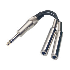 Stagg NEW Stagg Y-Adapter - 1x Male Stereo Plug/2x Female 1/4" Jacks