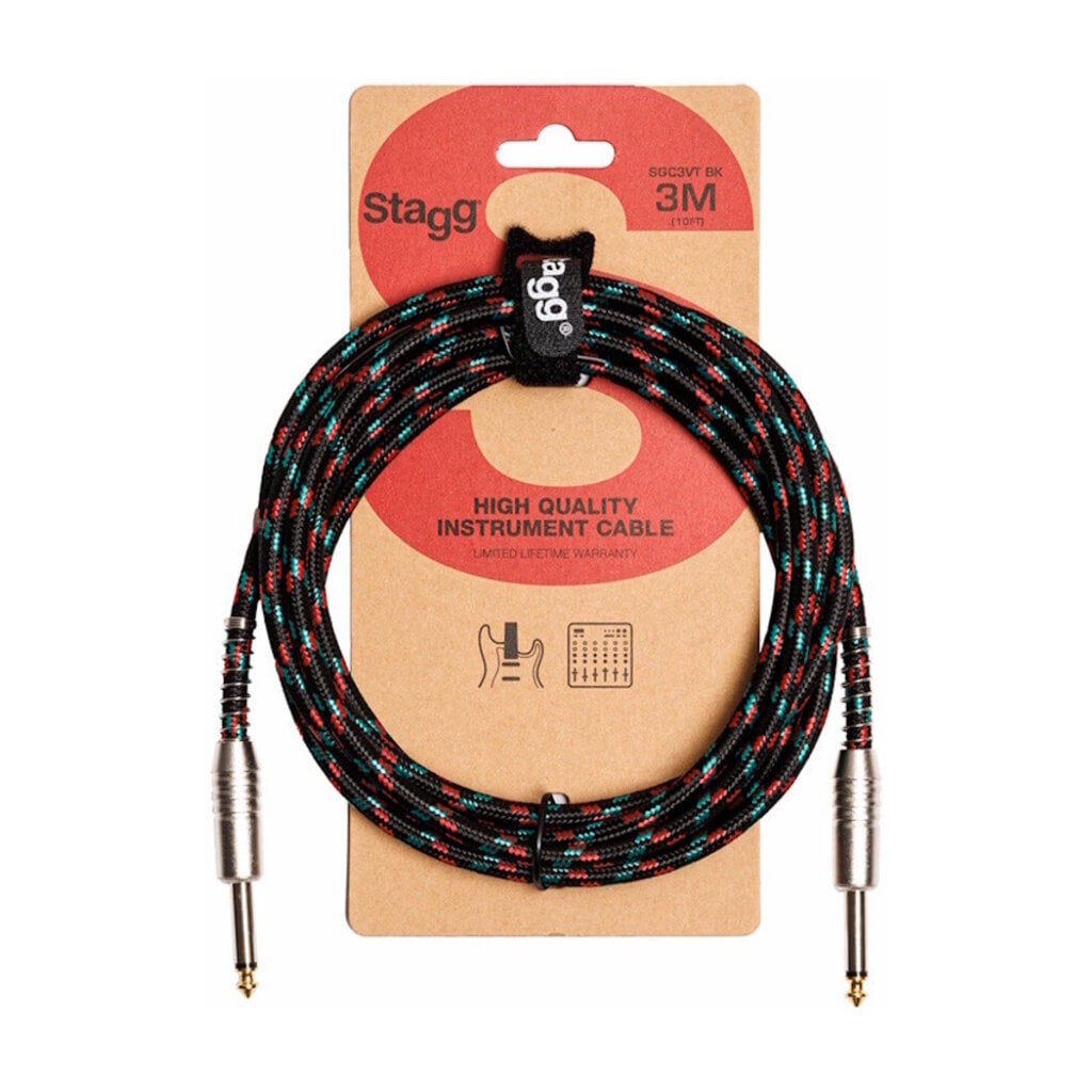 Stagg NEW Stagg Vintage Tweed Cable - Black - 10'