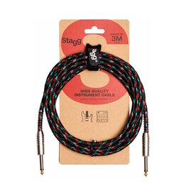 Stagg NEW Stagg Vintage Tweed Cable - Black - 10'