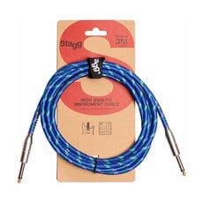 Stagg NEW Stagg Vintage Tweed Cable - Blue - 10'