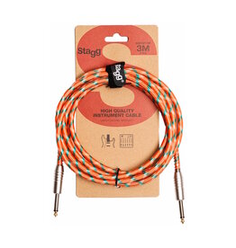 Stagg NEW Stagg Vintage Tweed Cable - Orange - 10'