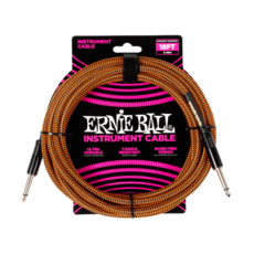 Ernie Ball NEW Ernie Ball Braided Cable - Straight/Straight - Pumpkin Pie - 18'