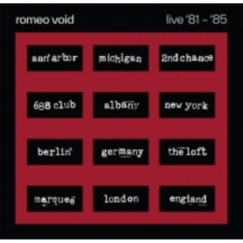 Vinyl NEW Romeo Void- The Best Of Romeo Void Live '81-'85-2xLP RSD