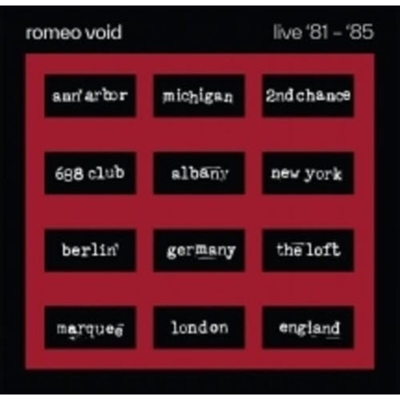 Vinyl NEW Romeo Void- The Best Of Romeo Void Live '81-'85-2xLP RSD