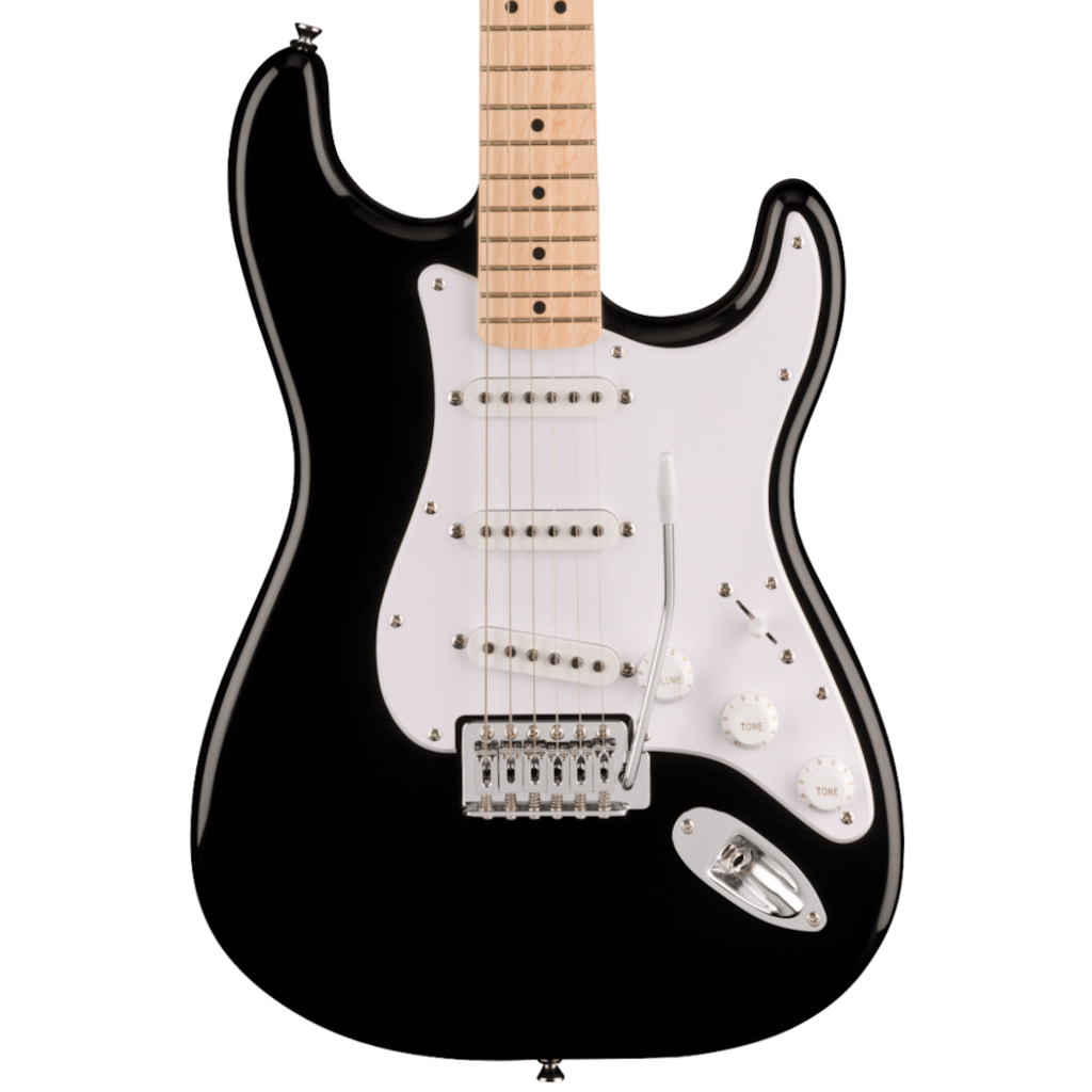 Squier NEW Squier Sonic Stratocaster Pack - Black w/ Gig Bag + Frontman 10G
