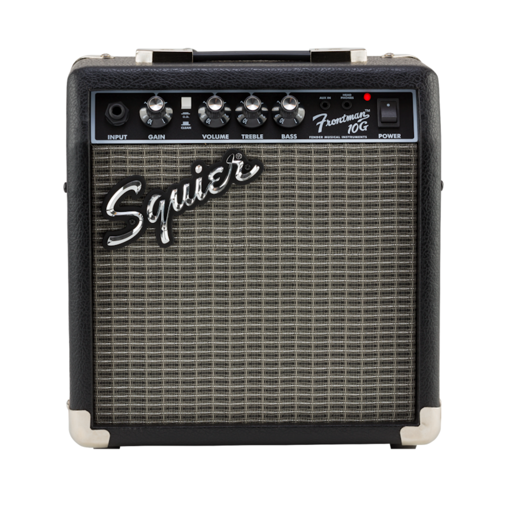 Squier NEW Squier Sonic Stratocaster Pack - Black w/ Gig Bag + Frontman 10G