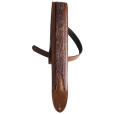 LM NEW LM Luxe Crocodile Guitar Strap - Brown