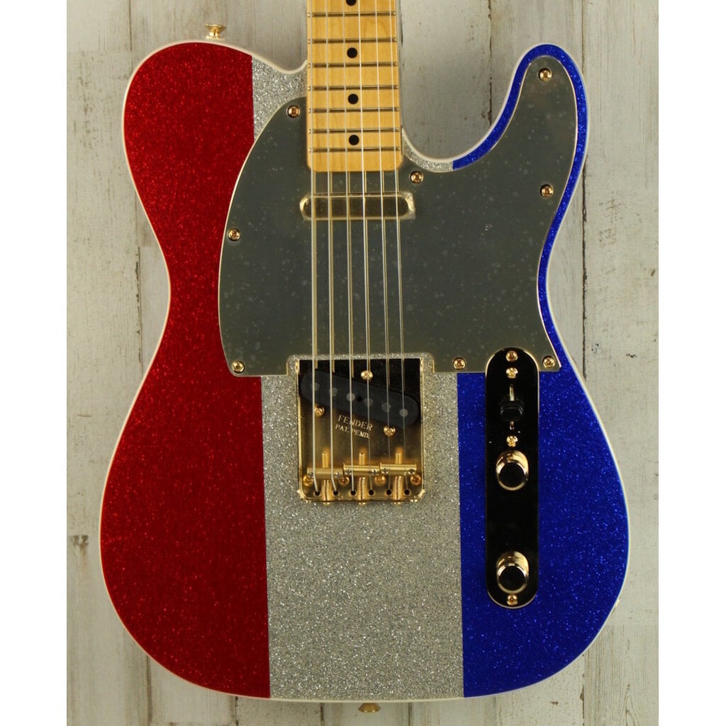 Fender DEMO Fender Buck Owens Telecaster - Red/Silver/Blue Sparkle (703)