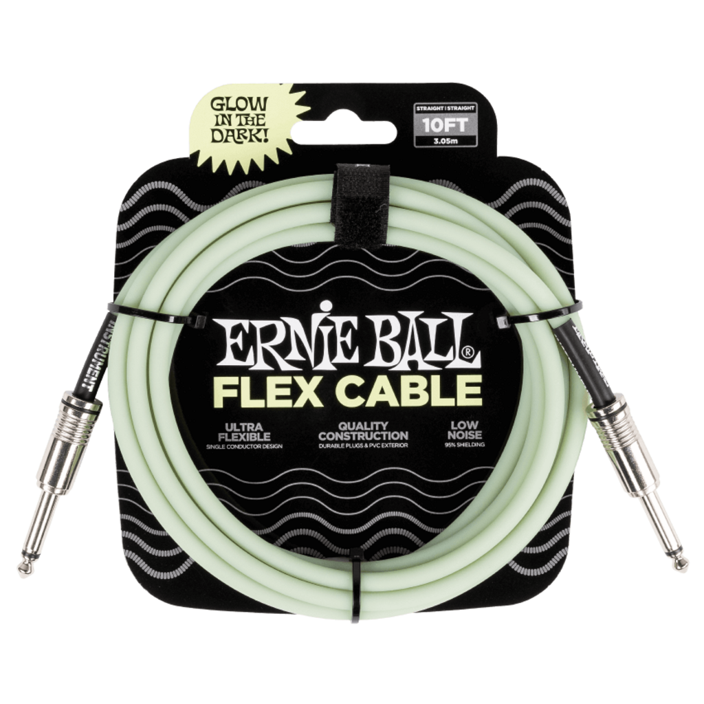 Ernie Ball NEW Ernie Ball Flex Instrument Cable - 10' - Glow in the Dark