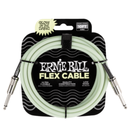 Ernie Ball NEW Ernie Ball Flex Instrument Cable - 10' - Glow in the Dark