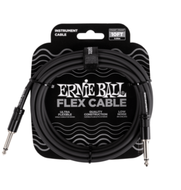 Ernie Ball NEW Ernie Ball Flex Instrument Cable - 10' - Black