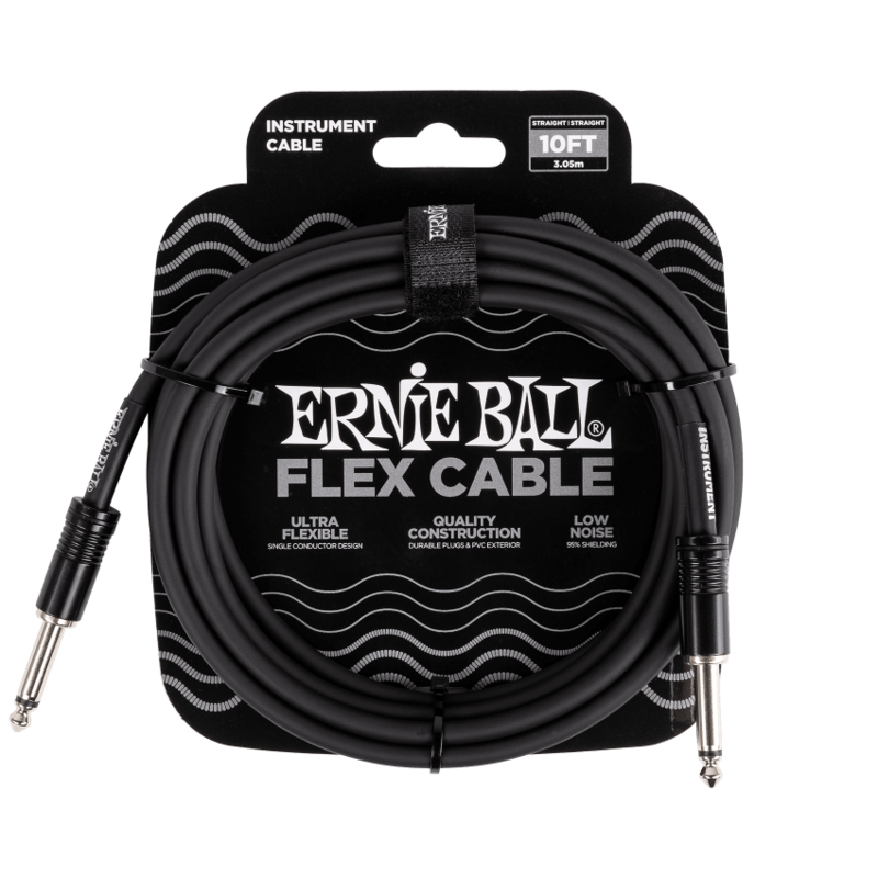 Ernie Ball NEW Ernie Ball Flex Instrument Cable - 10' - Black