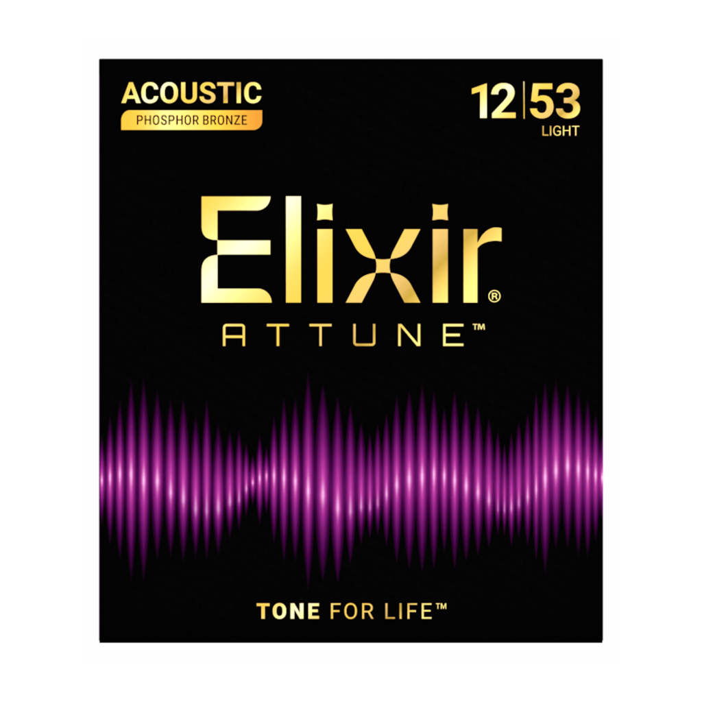 Elixir NEW Elixir Attune Acoustic Guitar Strings - Phosphor Bronze - Light - .012-.053