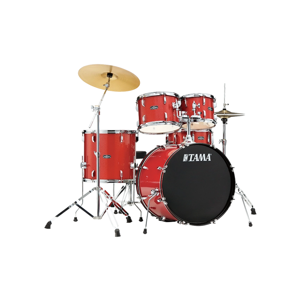Tama NEW Tama Stagestar 5 Piece Complete Drum Set - Candy Red Sparkle